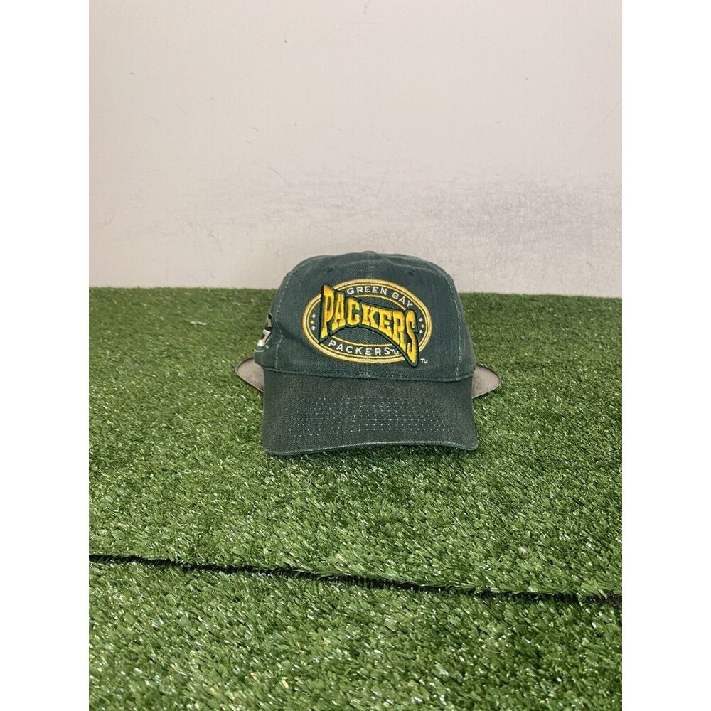 Vintage Green Bay Packers hat cap snap back green The Game mens 90s yellow